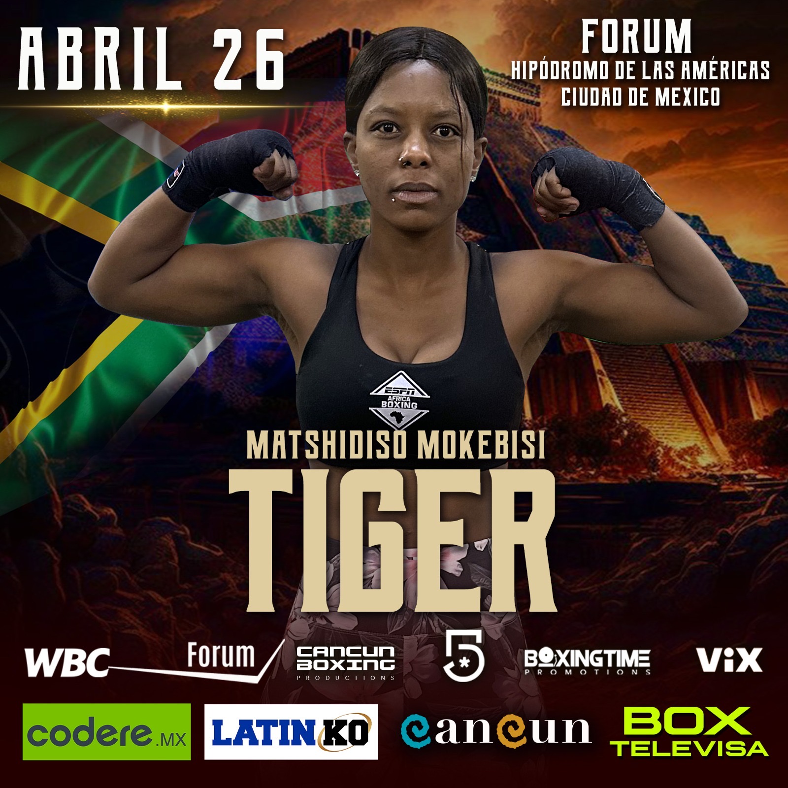 ‘THE TIGER’ MATSIDISHO MOKEBISI, SEGURA DE ENVIAR AL RETIRO A “BARBY” JUÁREZ