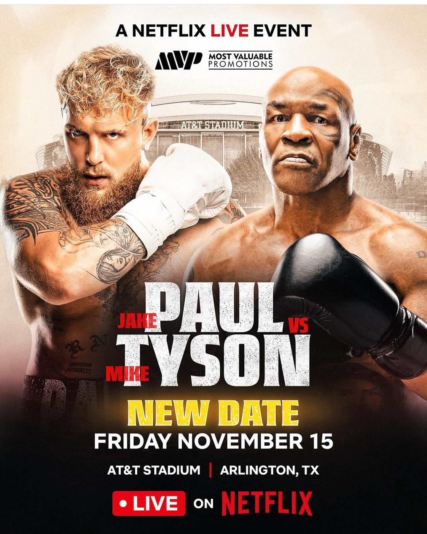 TYSON VS. PAUL TIENE NUEVA FECHA, 15 DE NOVIEMBRE EN EL AT&T STADIUM