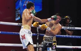 “DIVINO” ESPINOZA DEFIENDE CON ÉXITO SU CORONA, AL PROPINARLE UNA PALIZA A SERGIO CHIRINO