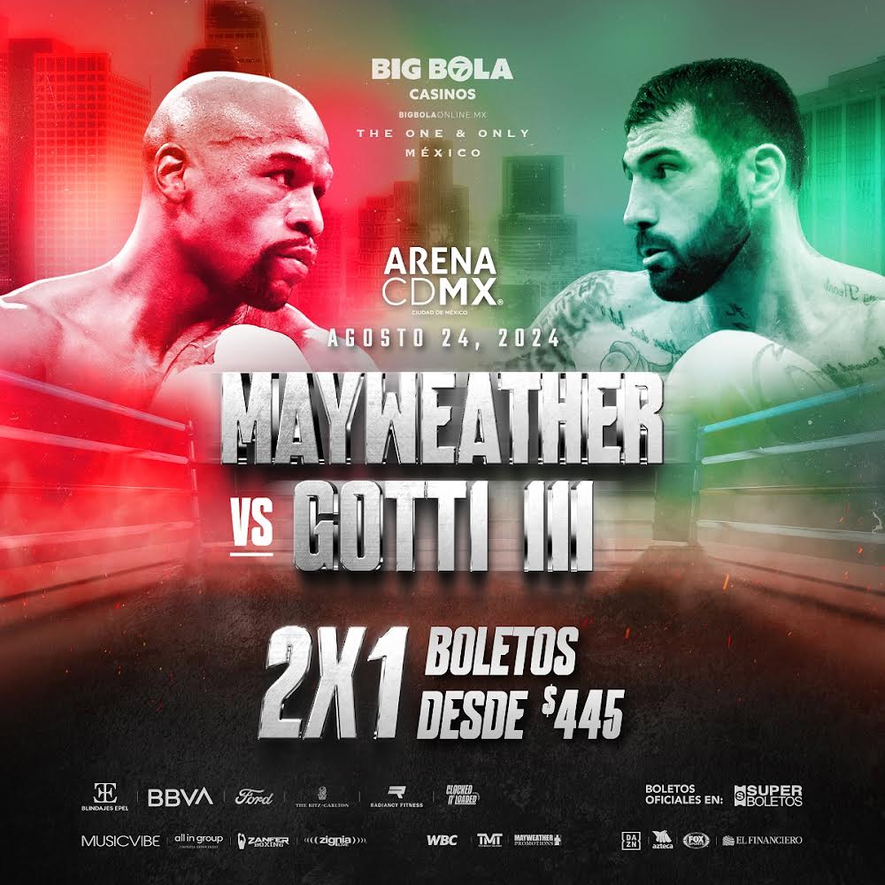 BOLETOS AL 2X1 PARA MAYWEATHER VS. GOTTI III EN LA ARENA CIUDAD DE MÉXICO