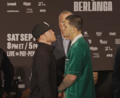 SAÚL “CANELO” ÁLVAREZ Y EDGAR BERLANGA FRENTE A FRENTE EN LAS VEGAS