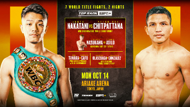 JUNTO NAKATANI VOLVERÁ AL RING ANTE PETCH SOR CHITPATTANA