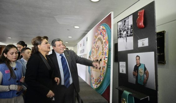 INAUGURAN EXPOSICIÓN VERDE Y ORO WBC EN EL SENADO DE MÉXICO