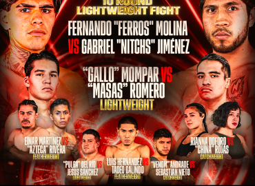 “FERROS” MOLINA VS. “NICHTS” JIMÉNEZ ENCABEZAN CARTEL DE CORTE INTERNACIONAL EN SALA URBANA