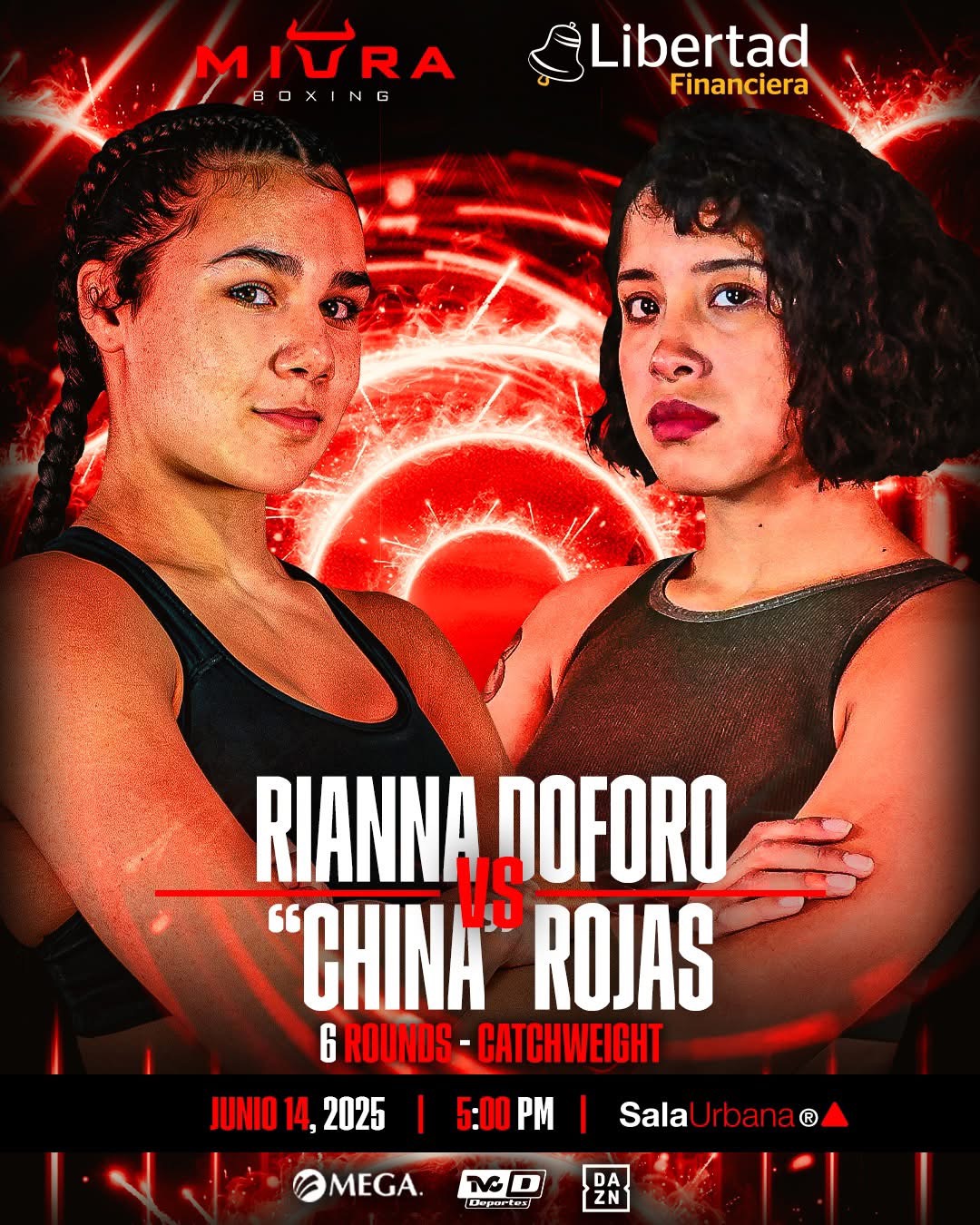 RIANNA DOFORO VS. ALEJANDRA “CHINA” ROJAS, SE ROBARÁ LA NOCHE ESTE SÁBADO EN SALA URBANA