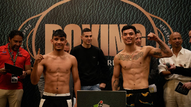 ‘DONAS’ MONTES EN PESO PARA GUERRA DE MEXICANOS EN EL BOXING GRAND PRIX